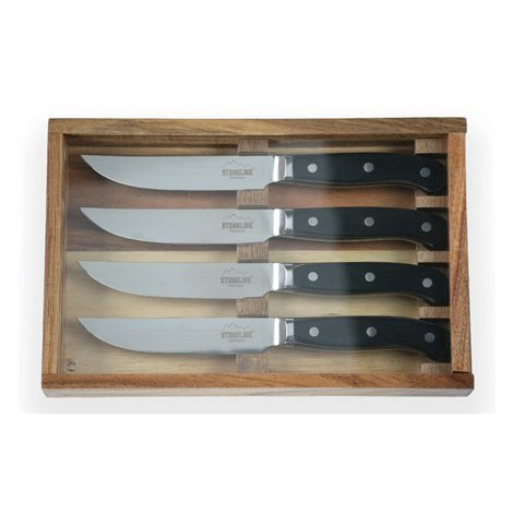 Stoneline 22508 Stainless Steel Steak Knives Set with Pakka Wooden Handle, Sharpener, Wooden Box, 4 pcs | Stoneline - 2